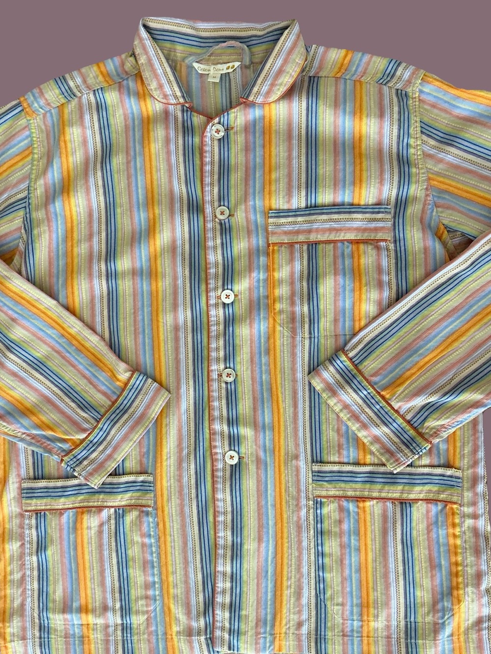 Striped Multicolor Cotton Pajama Top